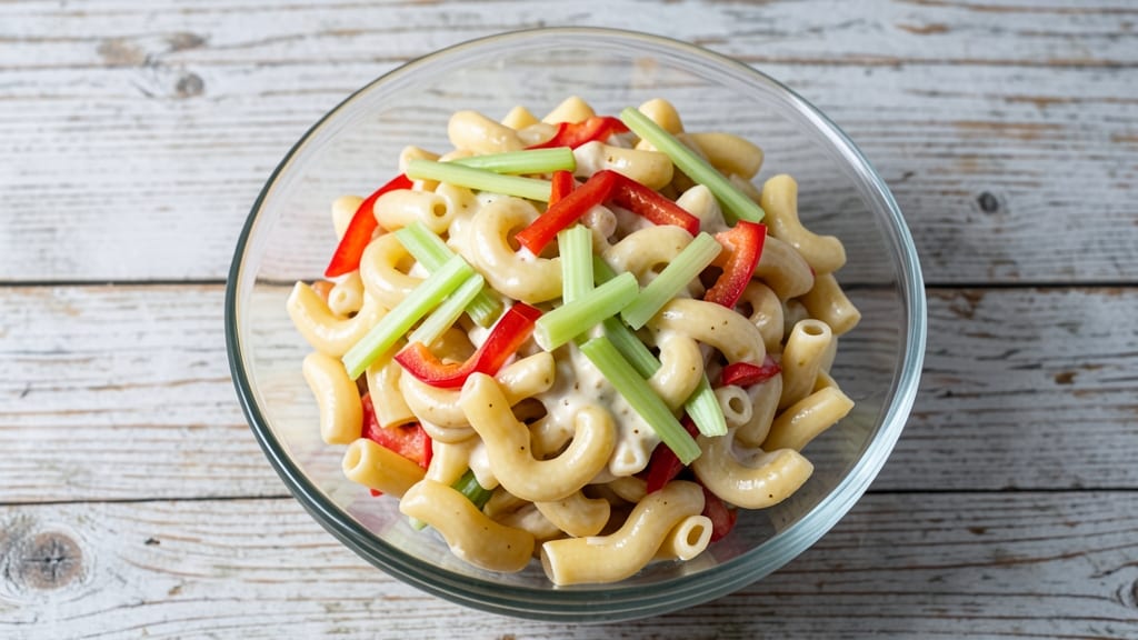 Macaroni Salad Recipe with Mayo and Mustard: Crisp Celery Crowns and Tangy Balance