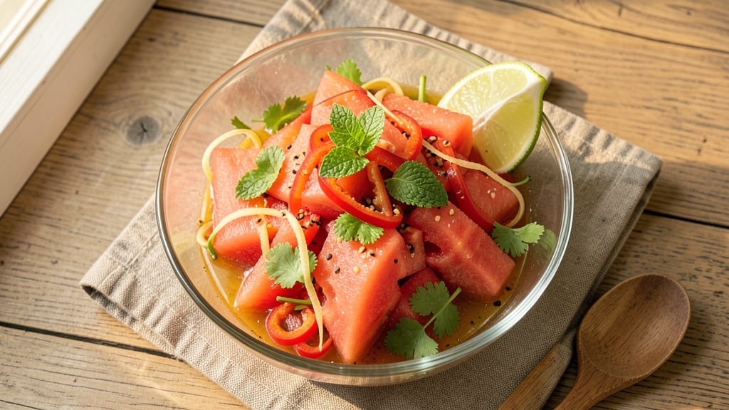 Asian Watermelon Salad Recipe: Refreshing Spice and Sweetness Balance