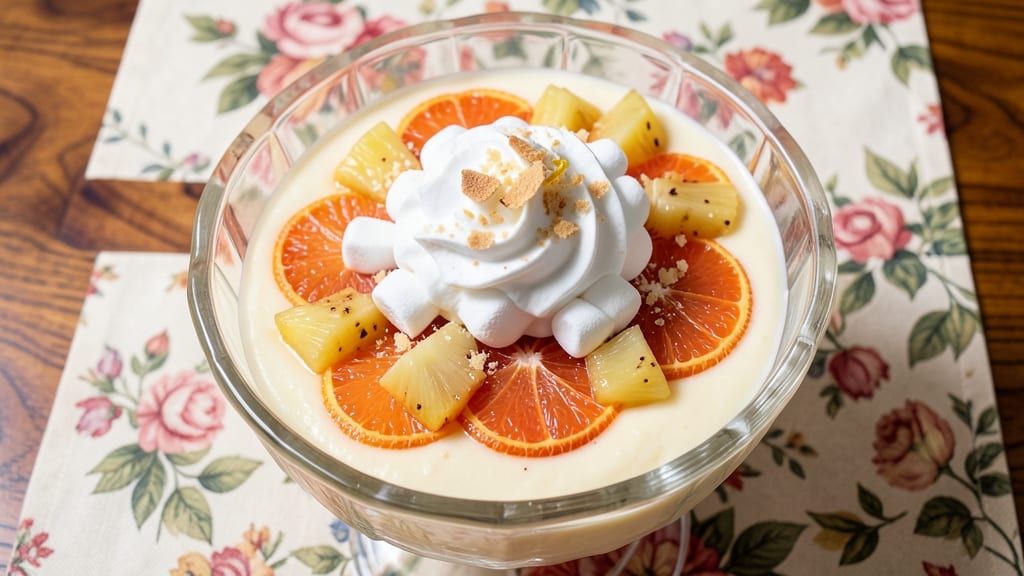 1950s Ambrosia Salad Recipe With Cool Whip: Nostalgic Layers of Vanilla Pudding and Fruit