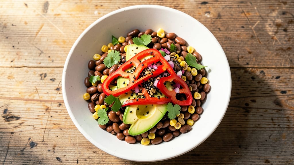 Black Bean Salad Recipe Vegan: Crunchy Corn and Avocado Brightness